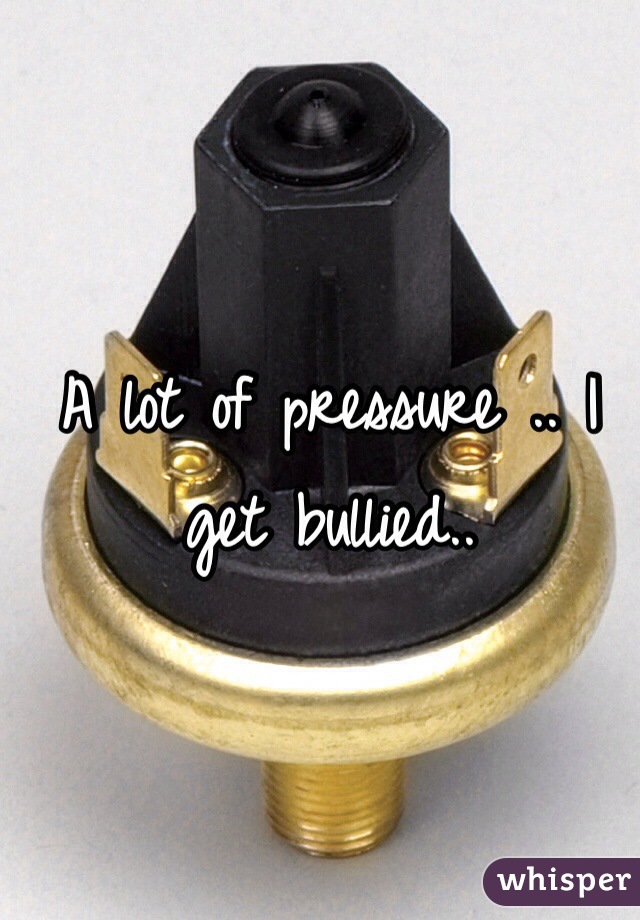 A lot of pressure .. I get bullied..