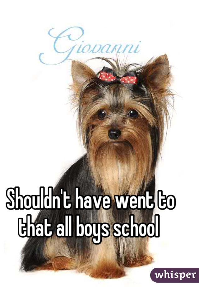 Shouldn't have went to that all boys school 