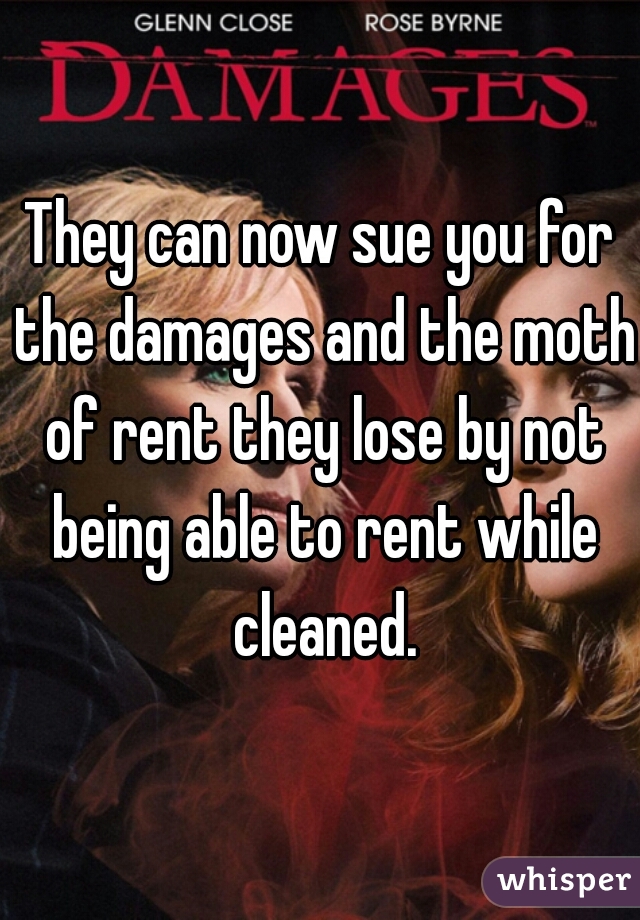 They can now sue you for the damages and the moth of rent they lose by not being able to rent while cleaned.