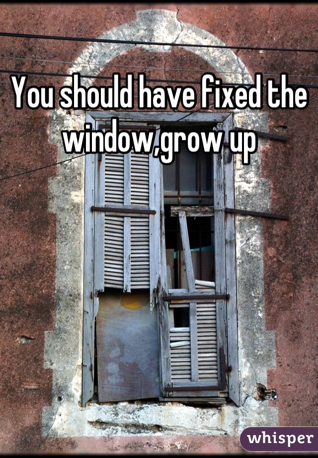 You should have fixed the window,grow up