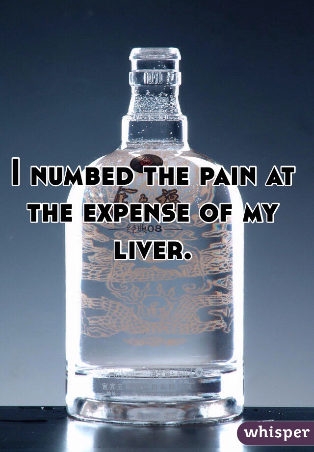 I numbed the pain at the expense of my liver. 