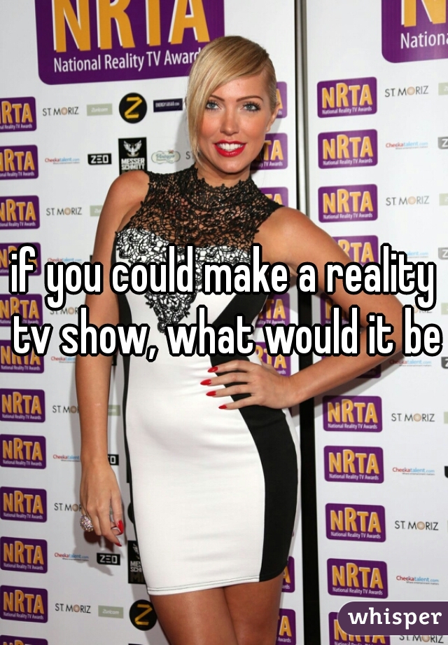 if you could make a reality tv show, what would it be?