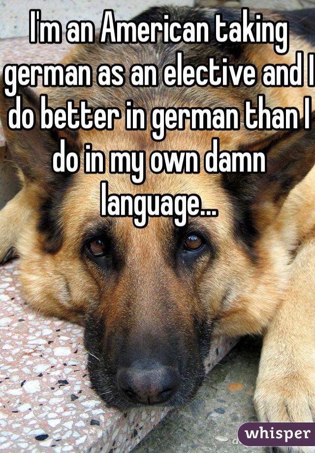 I'm an American taking german as an elective and I do better in german than I do in my own damn language...