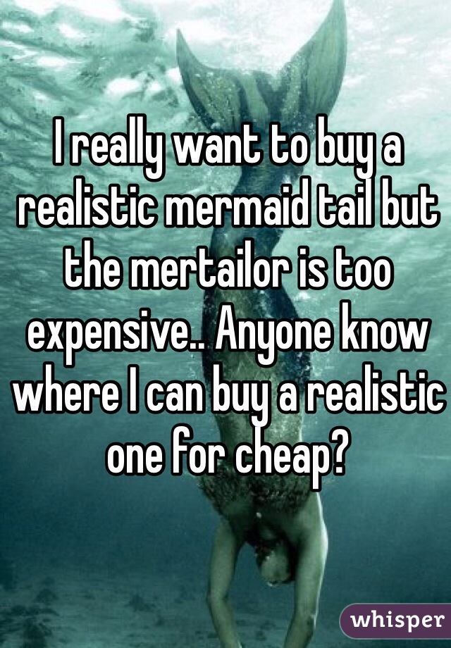 I really want to buy a realistic mermaid tail but the mertailor is too expensive.. Anyone know where I can buy a realistic one for cheap? 
