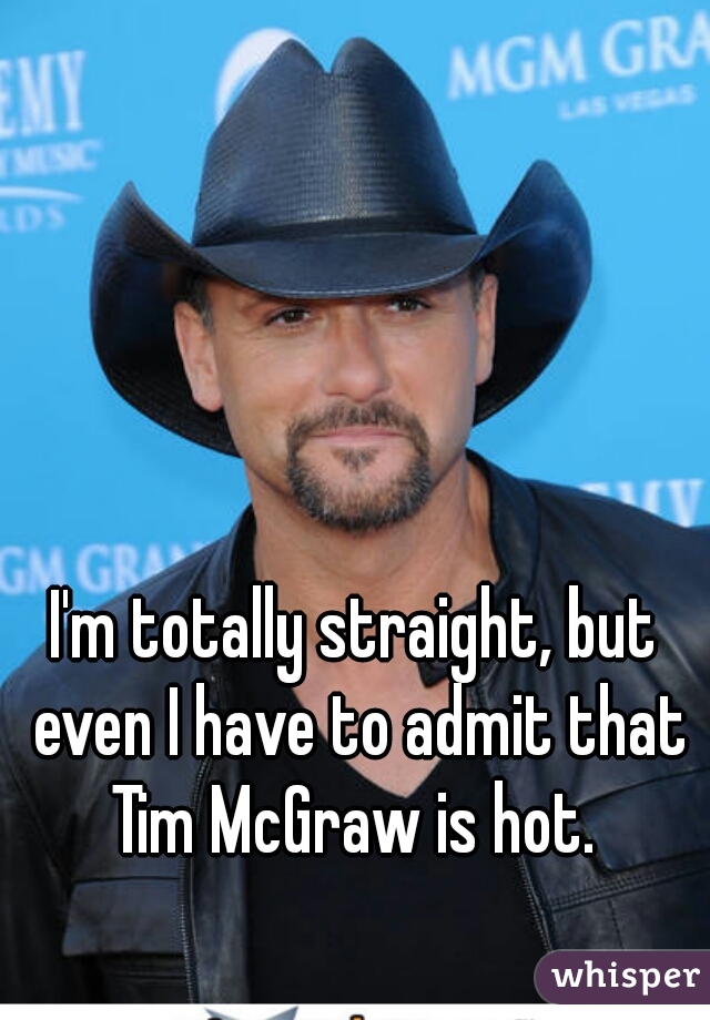 I'm totally straight, but even I have to admit that Tim McGraw is hot. 