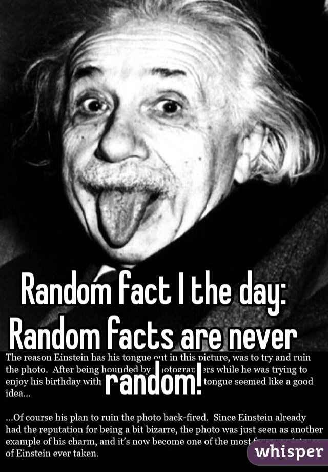 Random fact I the day:
Random facts are never random! 