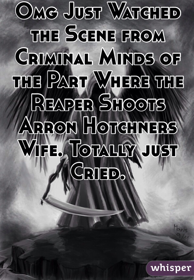 Omg Just Watched the Scene from Criminal Minds of the Part Where the Reaper Shoots Arron Hotchners Wife. Totally just Cried.