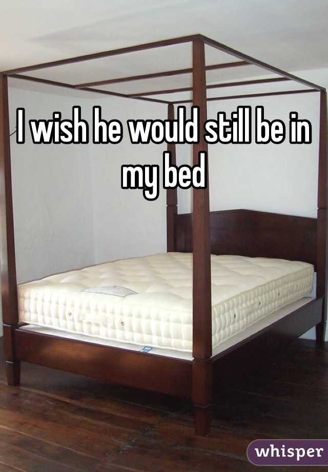 I wish he would still be in my bed 