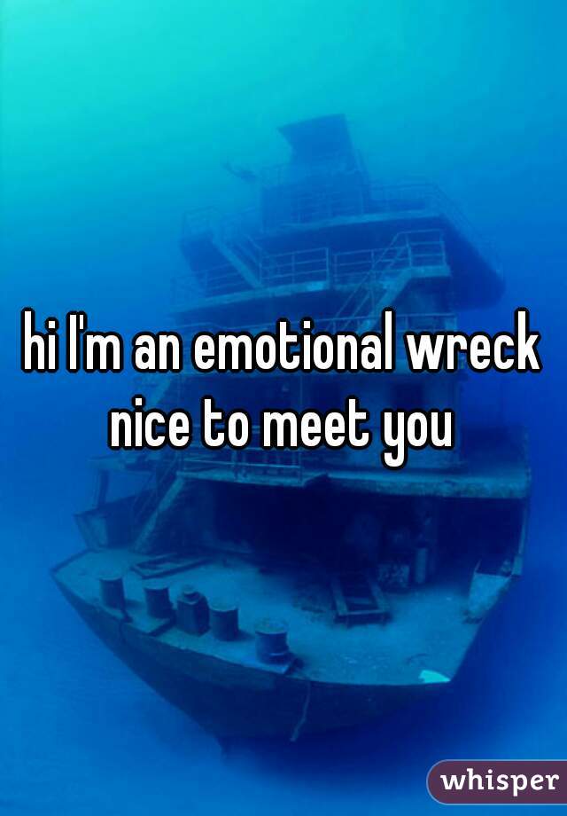 hi I'm an emotional wreck nice to meet you 