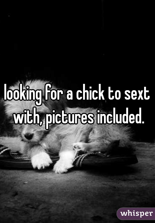looking for a chick to sext with, pictures included.