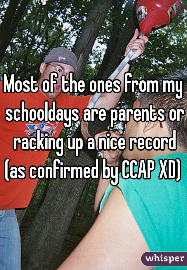 Most of the ones from my schooldays are parents or racking up a nice record (as confirmed by CCAP XD) 