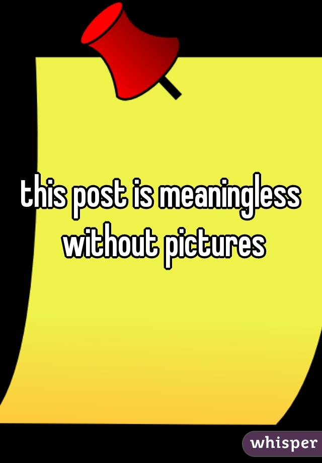 this post is meaningless without pictures