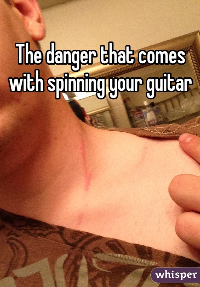 The danger that comes with spinning your guitar