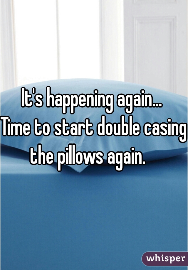 It's happening again... 

Time to start double casing the pillows again.    