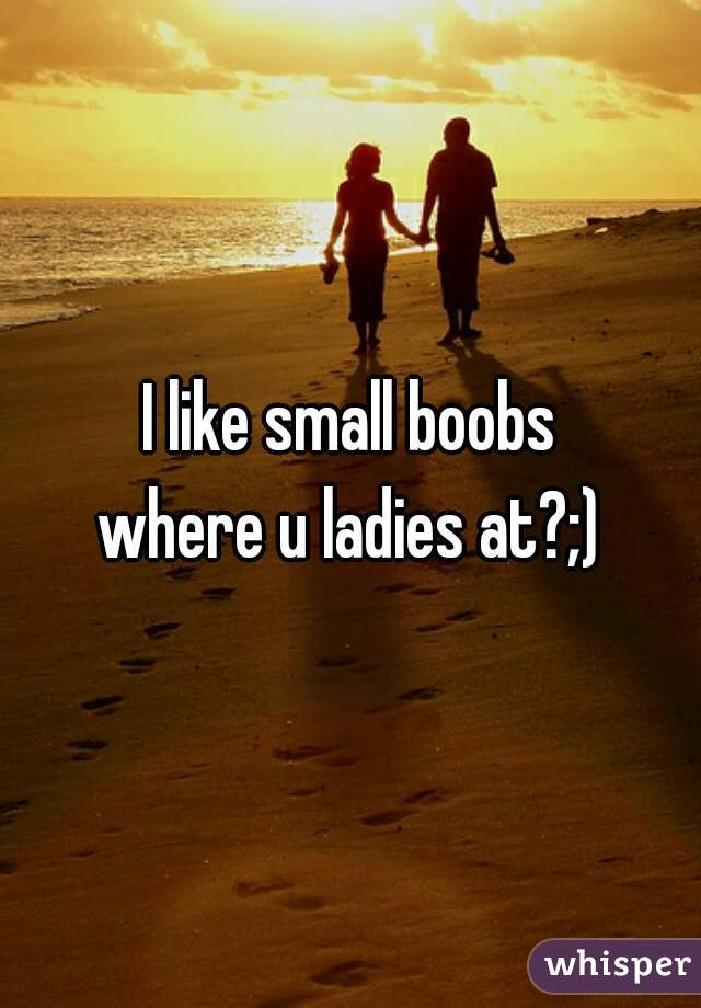 I like small boobs
 where u ladies at?;) 