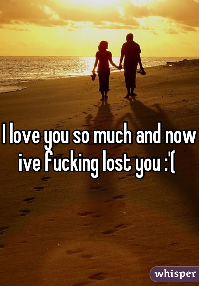I love you so much and now ive fucking lost you :'( 