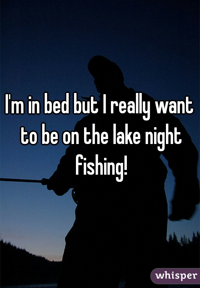 I'm in bed but I really want to be on the lake night fishing!