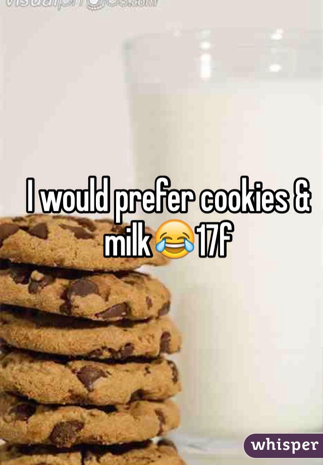 I would prefer cookies & milk😂17f
