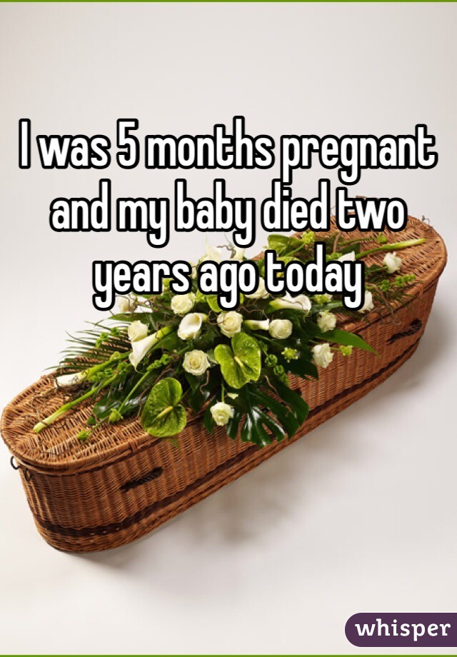 I was 5 months pregnant and my baby died two years ago today