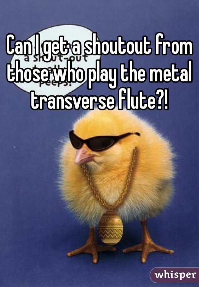 Can I get a shoutout from those who play the metal transverse flute?! 
