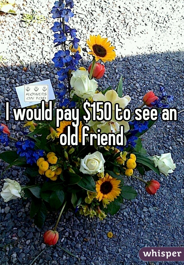 I would pay $150 to see an old friend 