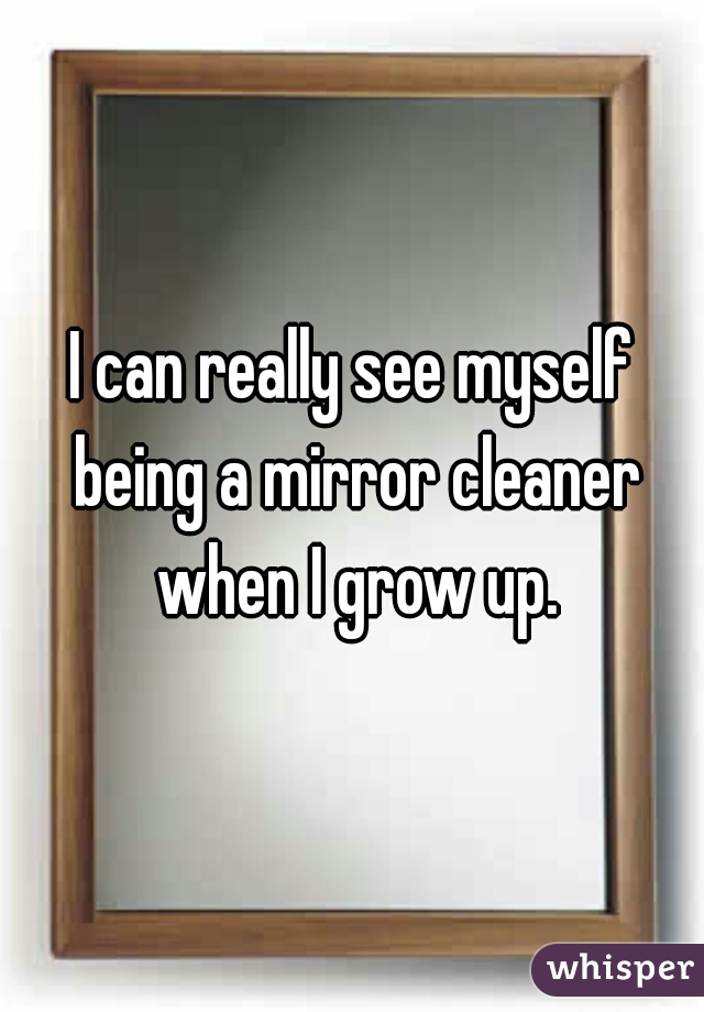 I can really see myself being a mirror cleaner when I grow up.