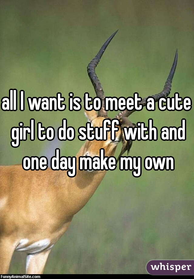 all I want is to meet a cute girl to do stuff with and one day make my own