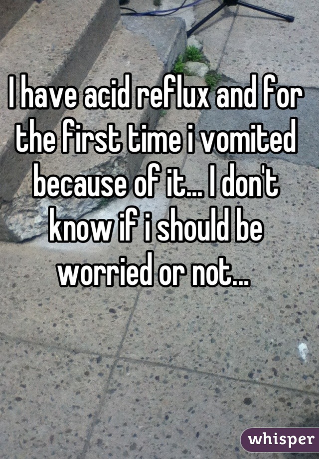 I have acid reflux and for the first time i vomited because of it... I don't know if i should be worried or not... 
