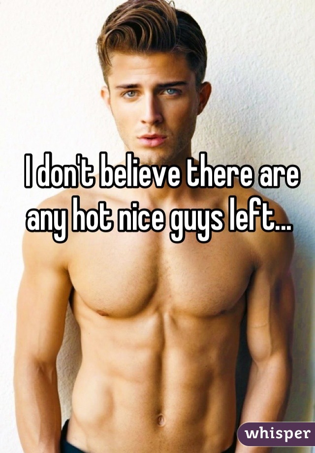 I don't believe there are any hot nice guys left... 