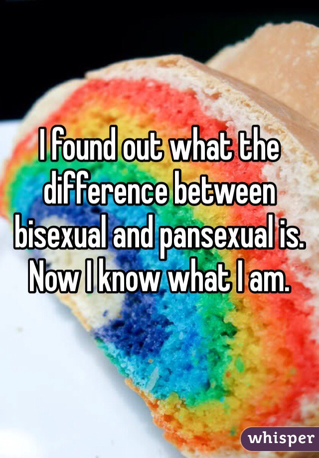 I found out what the difference between bisexual and pansexual is. Now I know what I am.