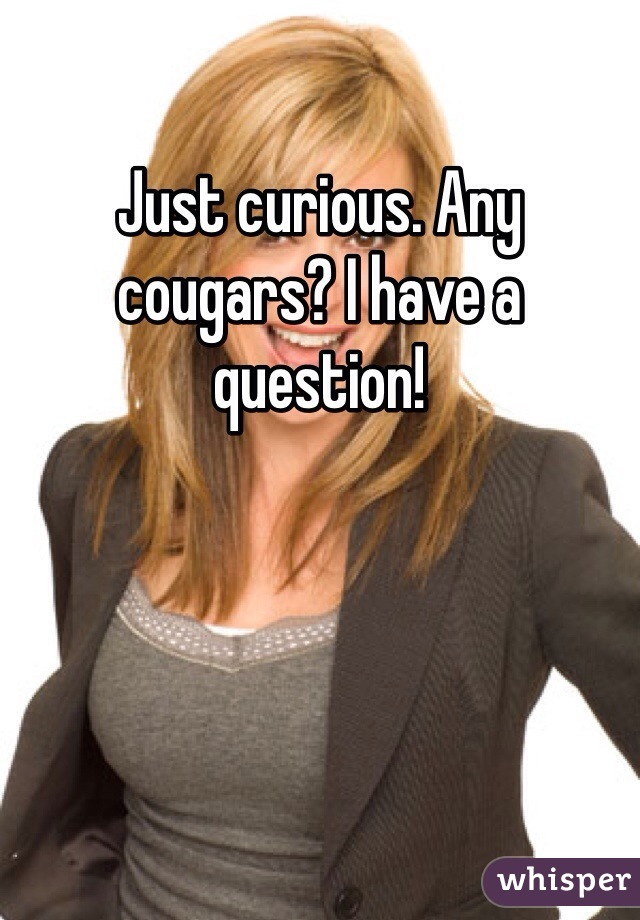 Just curious. Any cougars? I have a question!