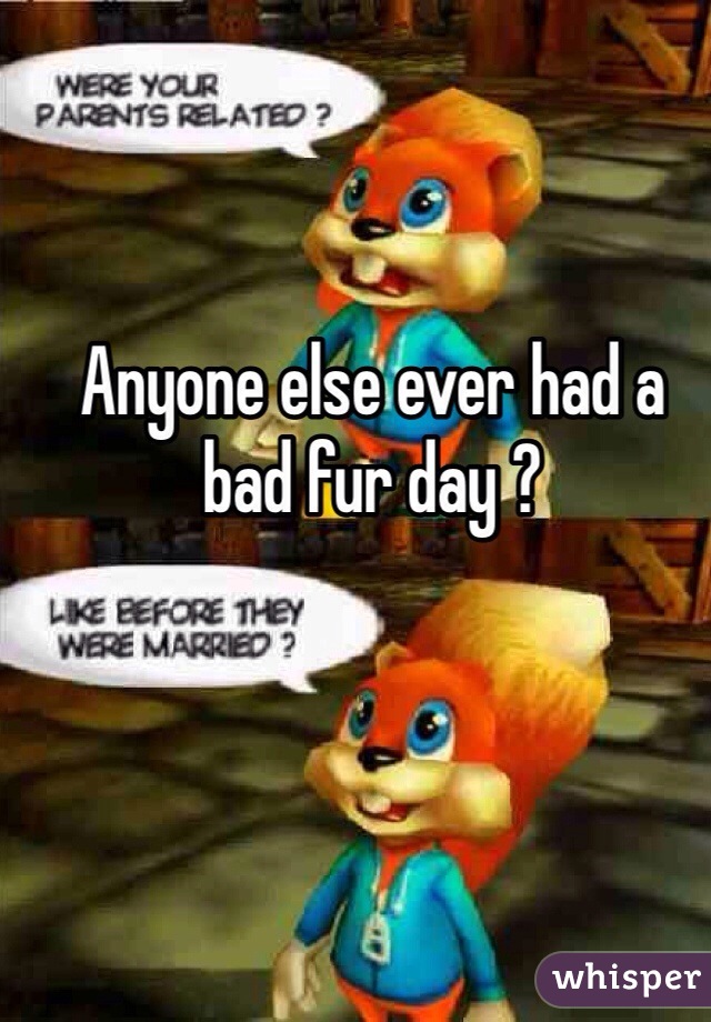Anyone else ever had a bad fur day ?
