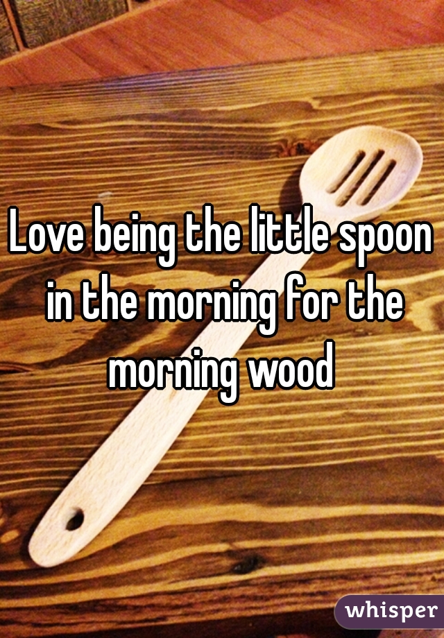 Love being the little spoon in the morning for the morning wood 