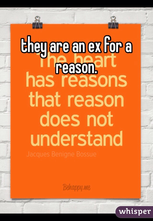 they are an ex for a reason. 