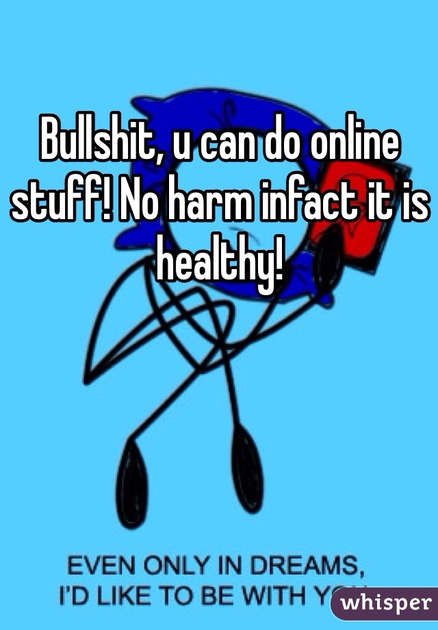 Bullshit, u can do online stuff! No harm infact it is healthy!