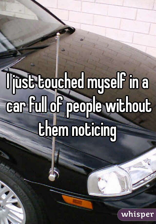 I just touched myself in a car full of people without them noticing 