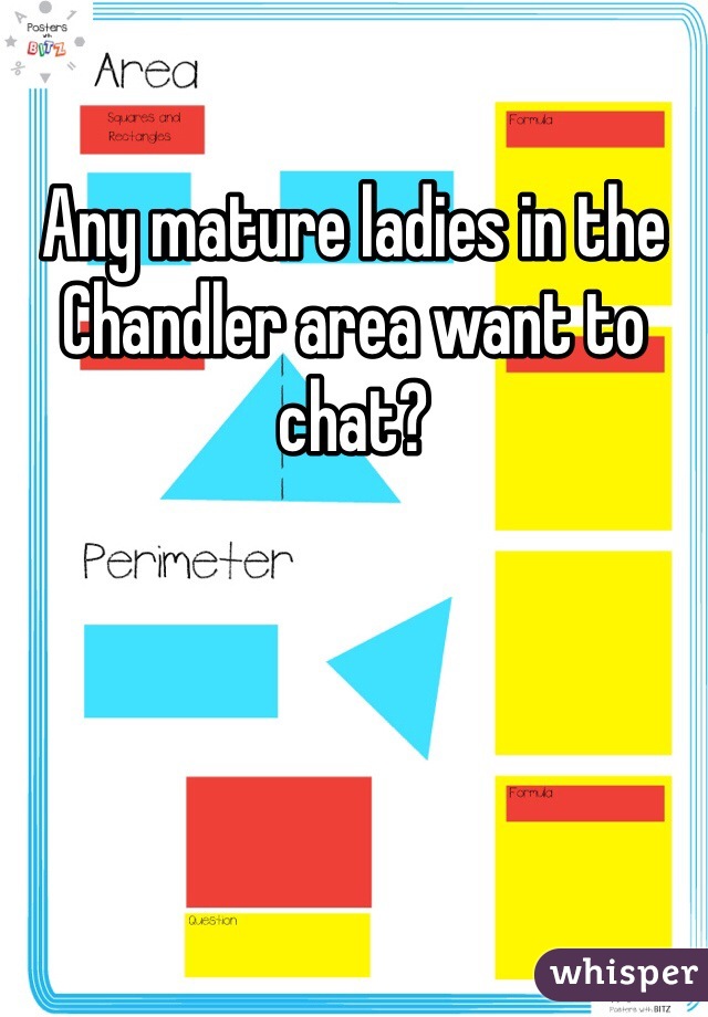 Any mature ladies in the Chandler area want to chat?
