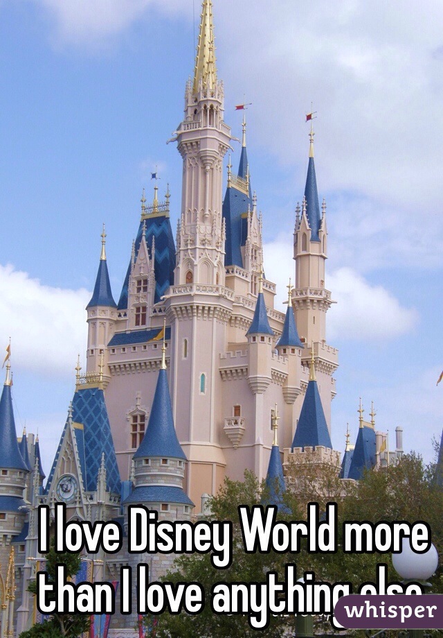 I love Disney World more than I love anything else. 