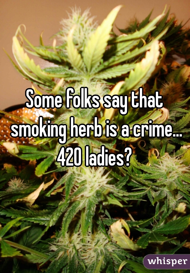 Some folks say that smoking herb is a crime... 420 ladies? 