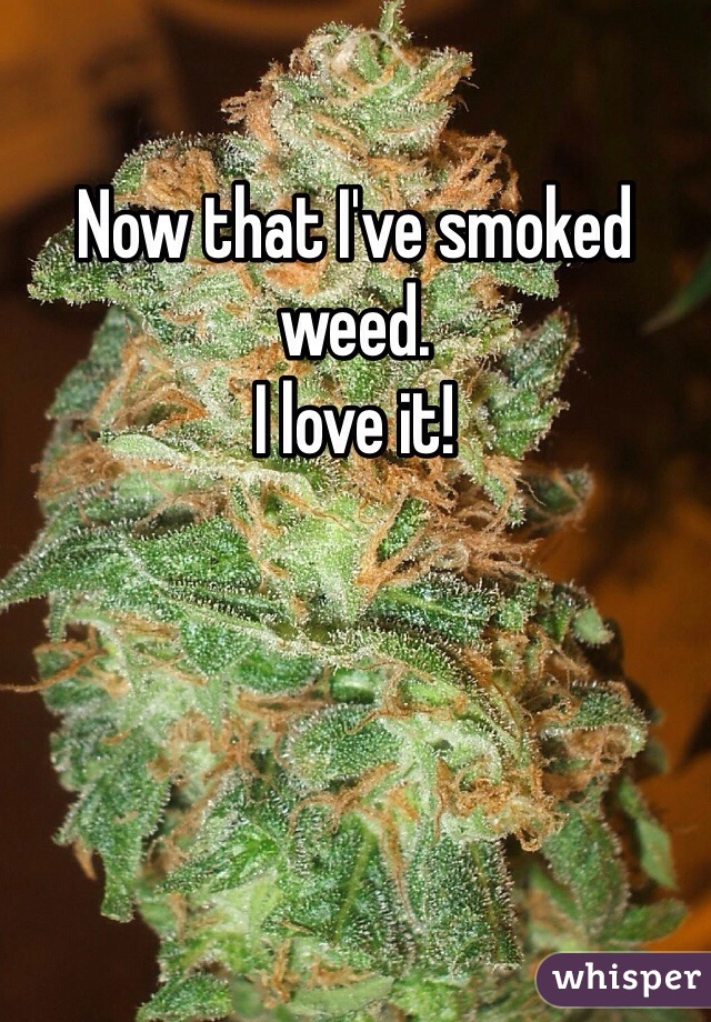 Now that I've smoked weed.
I love it!
