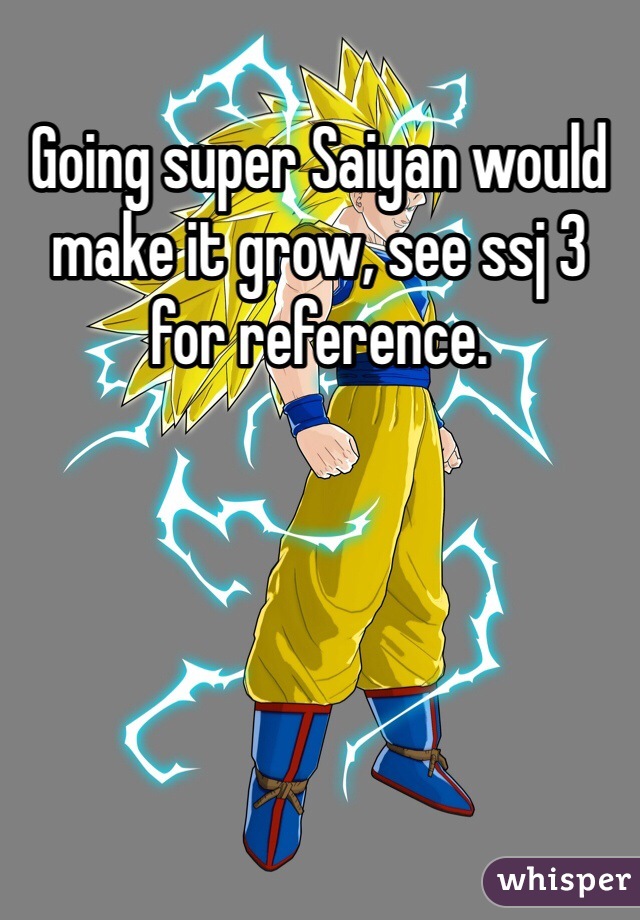 Going super Saiyan would make it grow, see ssj 3 for reference.

