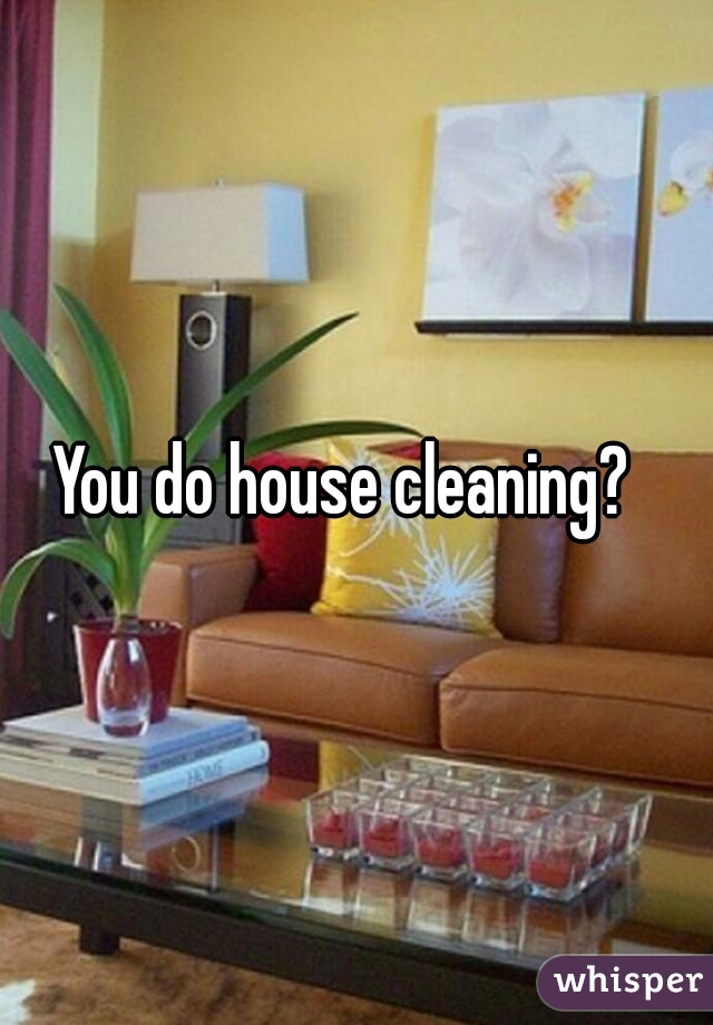 You do house cleaning?  