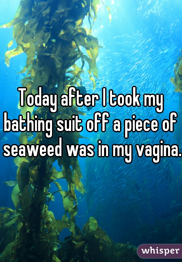 Today after I took my bathing suit off a piece of  seaweed was in my vagina.