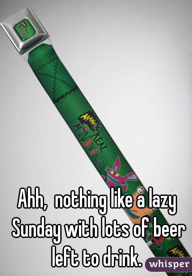 Ahh,  nothing like a lazy Sunday with lots of beer left to drink. 