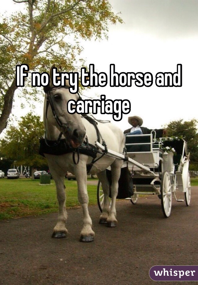 If no try the horse and carriage 