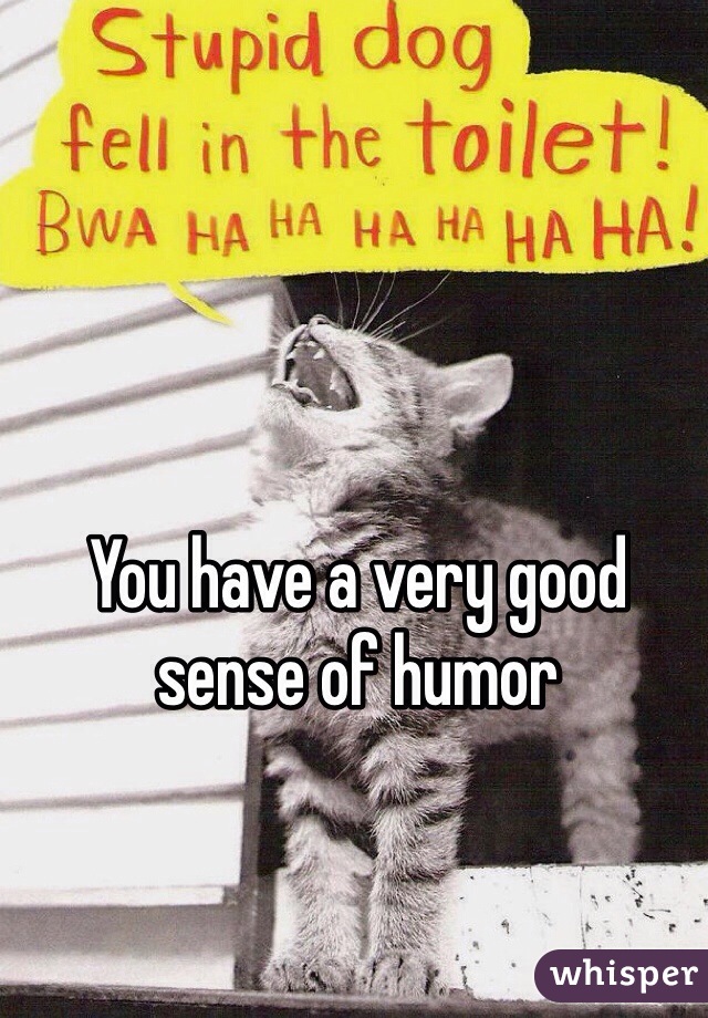You have a very good sense of humor 