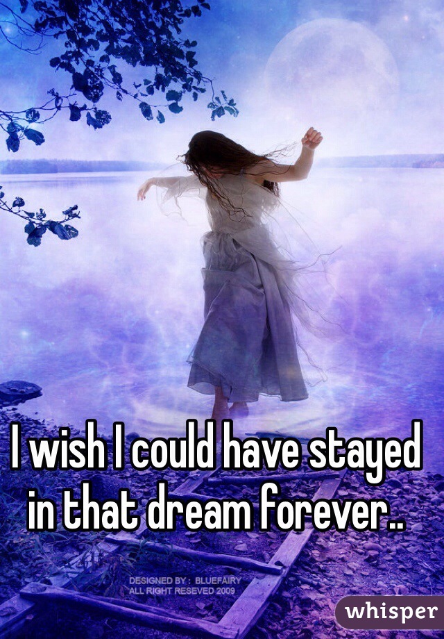 I wish I could have stayed in that dream forever..