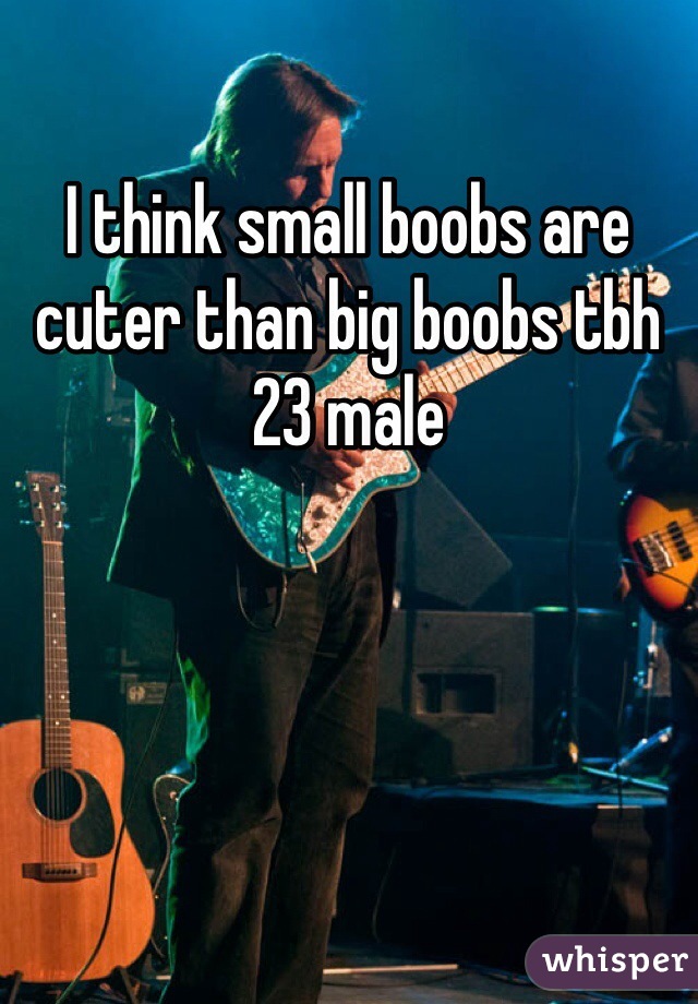I think small boobs are cuter than big boobs tbh 23 male