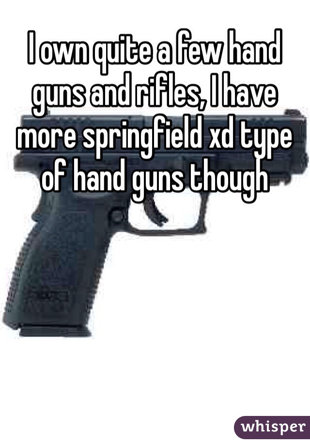 I own quite a few hand guns and rifles, I have more springfield xd type of hand guns though