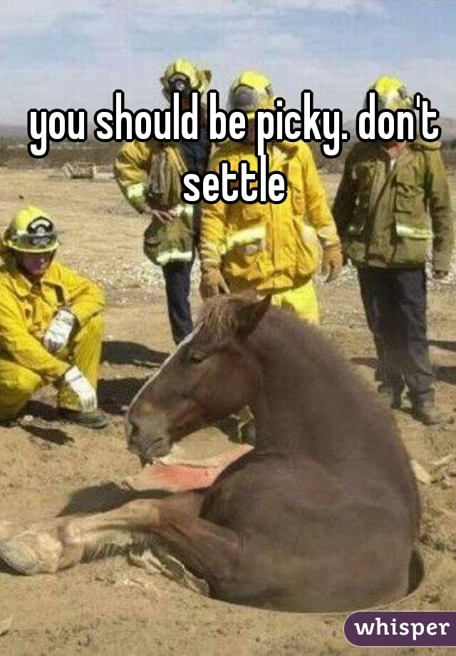 you should be picky. don't settle 